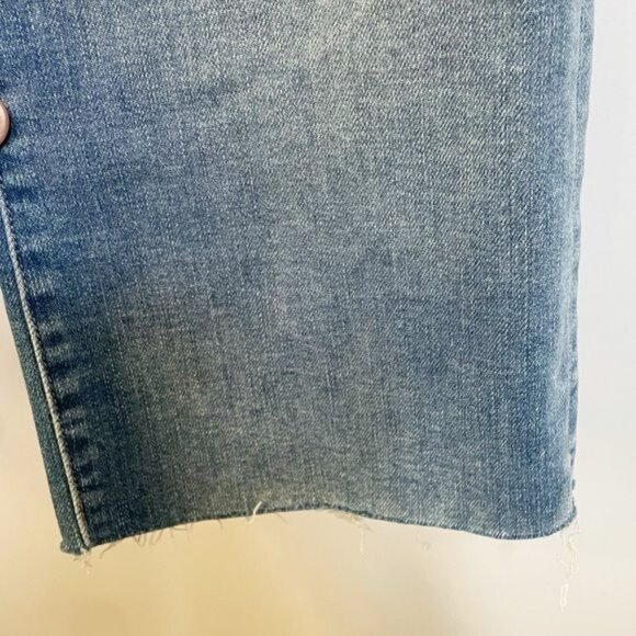 Joes Jeans Hi Honey Hi Rise Curvy Cropped Boot Blue Denim Jeans Size 32 Raw Hem - Picture 10 of 11